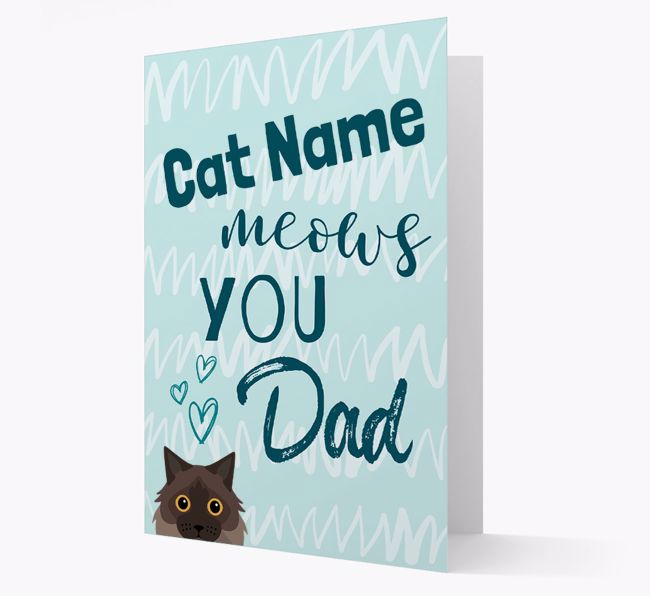 'Meows You, Dad' - Personalised {breedCommonName} Card